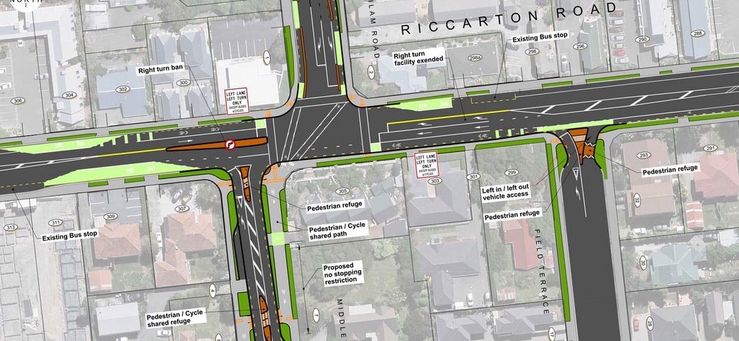 Ilam Middleton Riccarton intersection